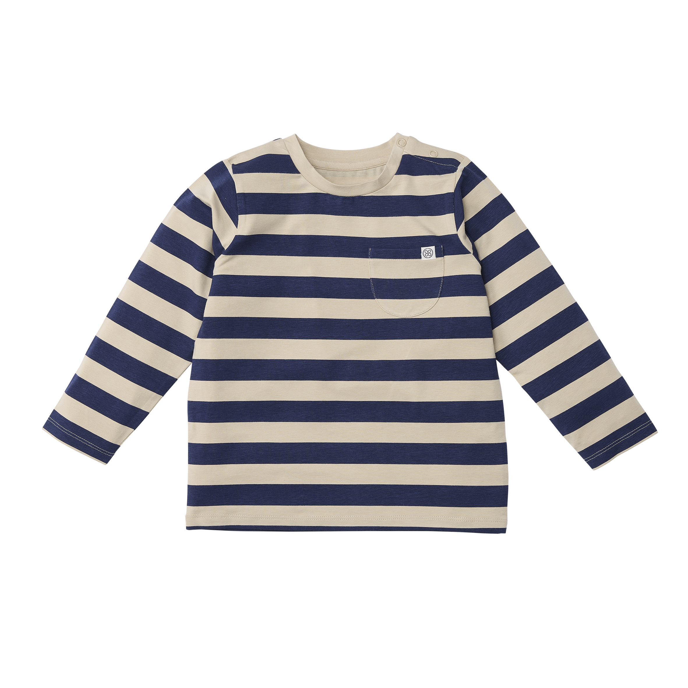 Chemise à manches longues anti-UV UPF 50+ bleu marine/sable à rayures