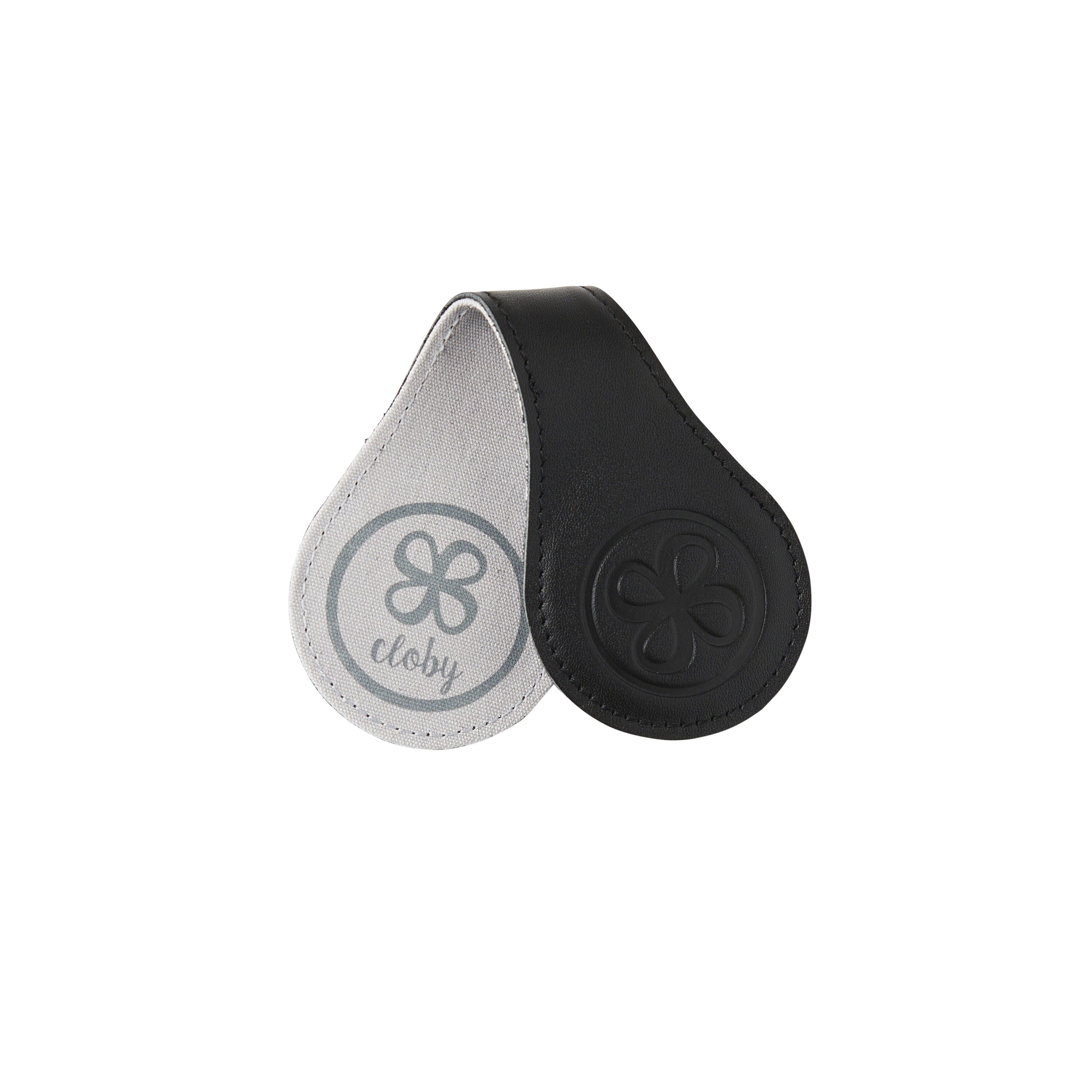 Clips magnétiques en cuir, noir/gris