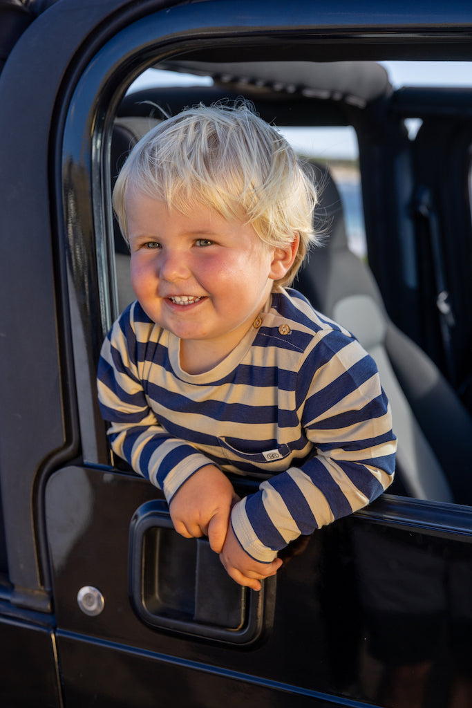 UV Langarmshirt UPF 50+ Navy/Sandy Stripe