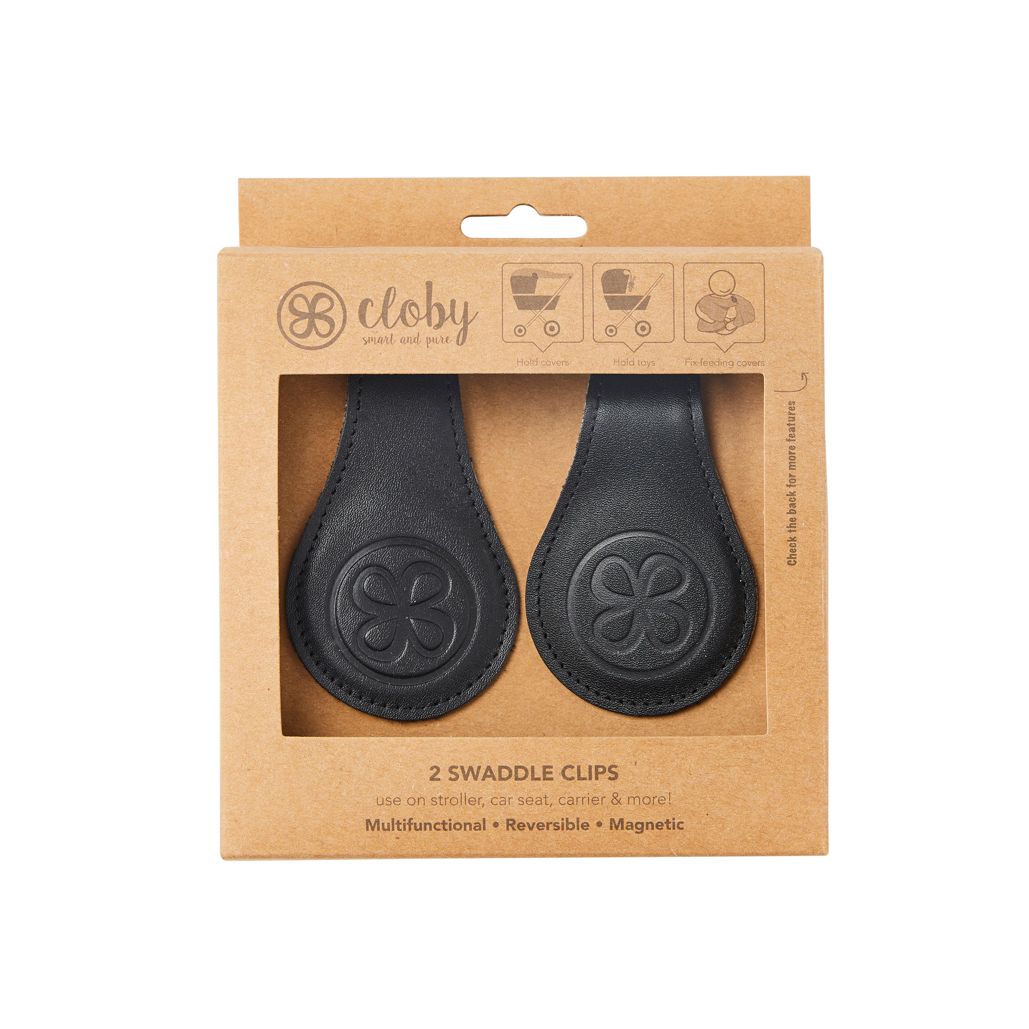 Leder Magnetclips Black/Grey