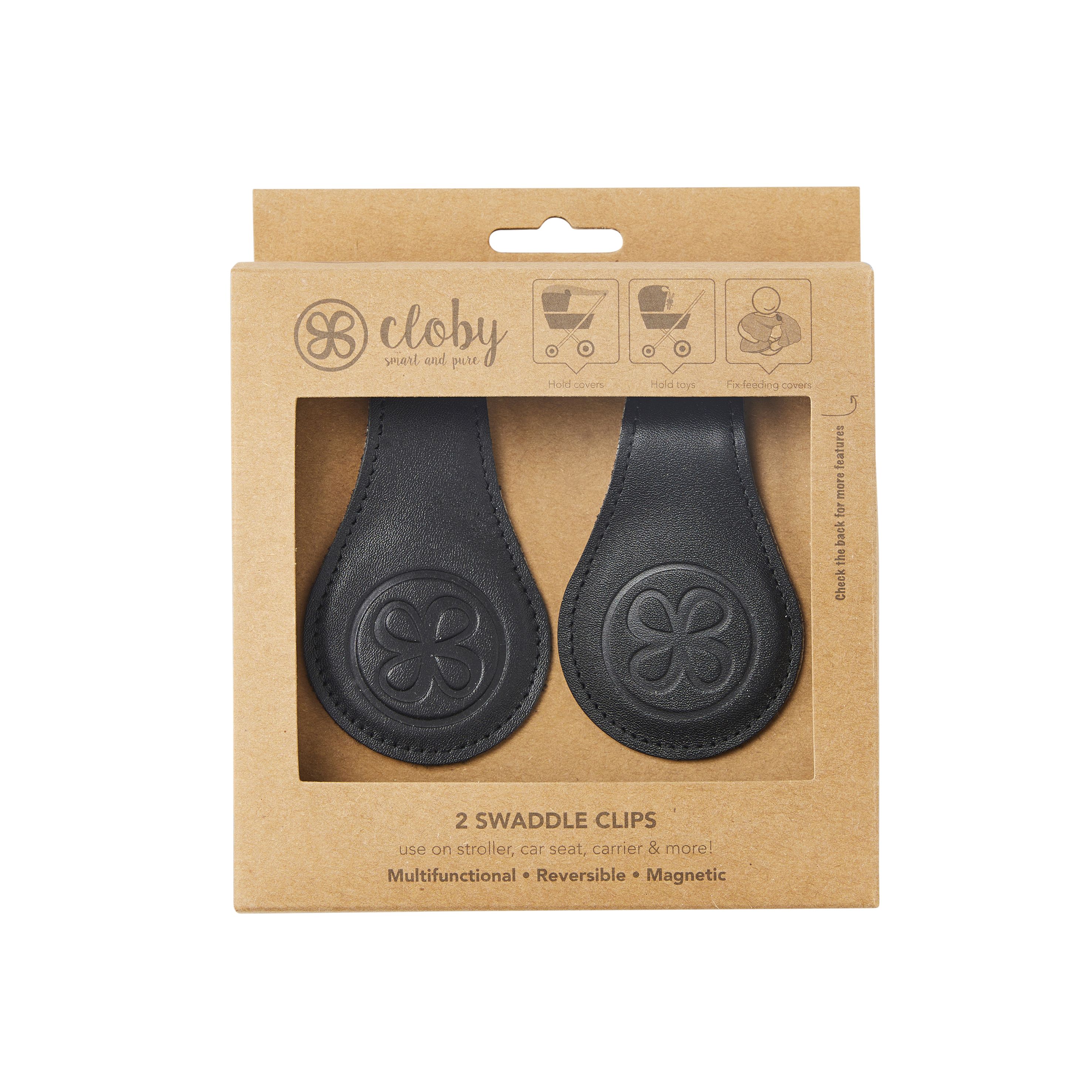 Leder Magnetclips Black/Grey