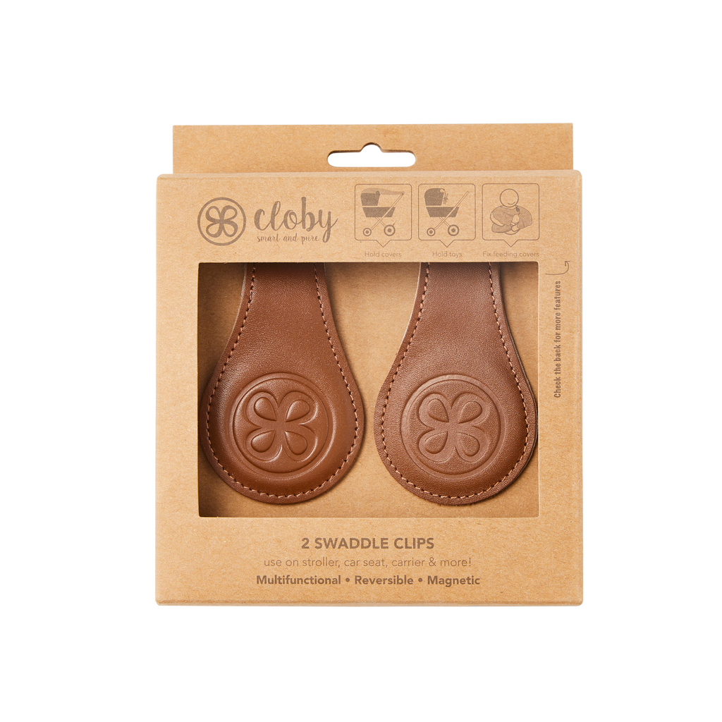 Leder Magnetclips Brown/Grey